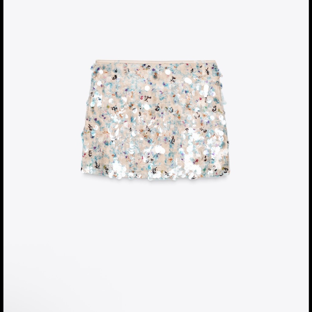 Zara Sequin Embellished MINI Skirt - Multicolor